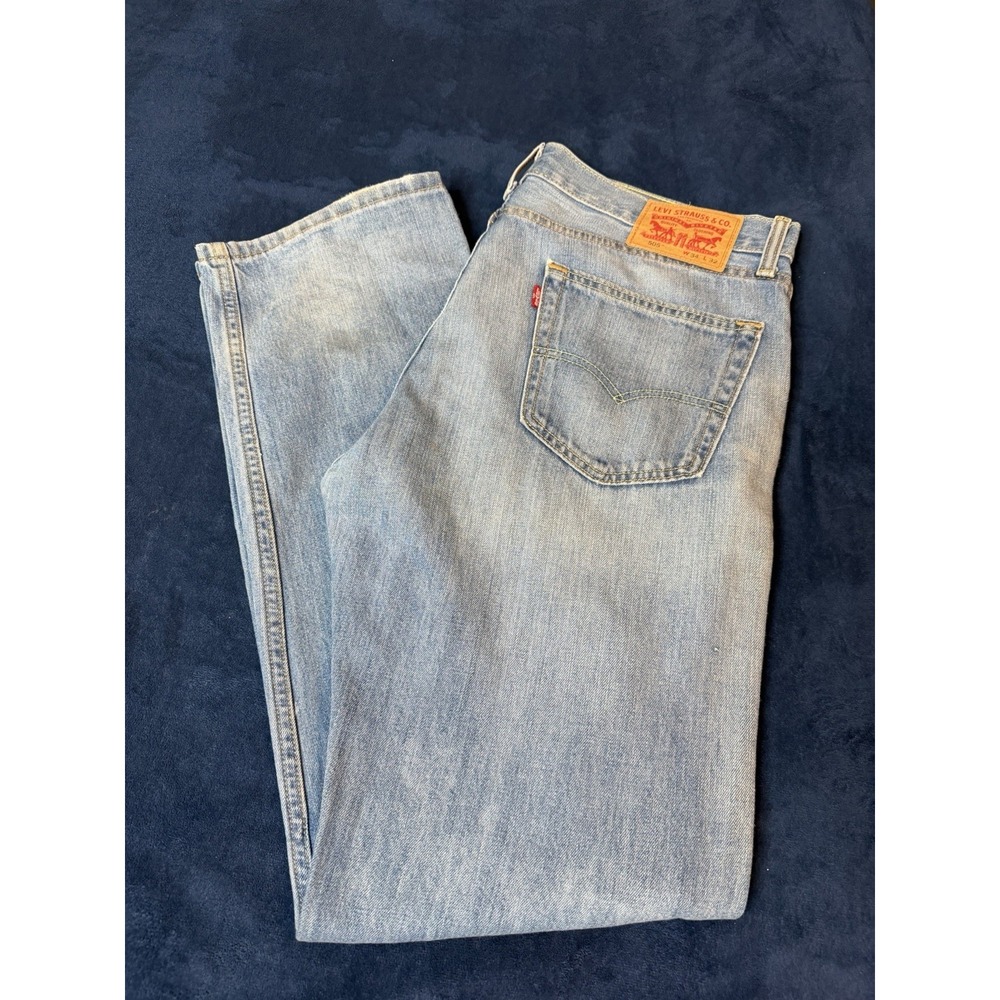 Levi’s 505 34x32 Y2K Mens Light Blue Wash Straight Denim Jeans